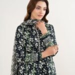 Lawn Embroidered Black 3 Piece Suit