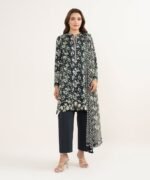 Lawn Embroidered Black 3 Piece Suit - Image 2