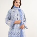 Lawn Embroidered Purple 3 Piece Suit