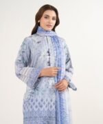 Lawn Embroidered Purple 3 Piece Suit