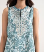 Lawn Blue Embroidered 3 Piece Suit - Image 4