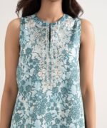 Lawn Blue Embroidered 3 Piece Suit - Image 4