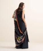 Textured Lawn Embroidered Black 3 Piece Suit - Image 4