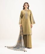 Lawn Embroidered Brown 3 Piece Suit