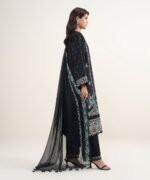 Cotton Net Embroidered Black 3 Piece Suit - Image 2