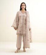 Lawn Embroidered Pink 3 Piece Suit - Image 2