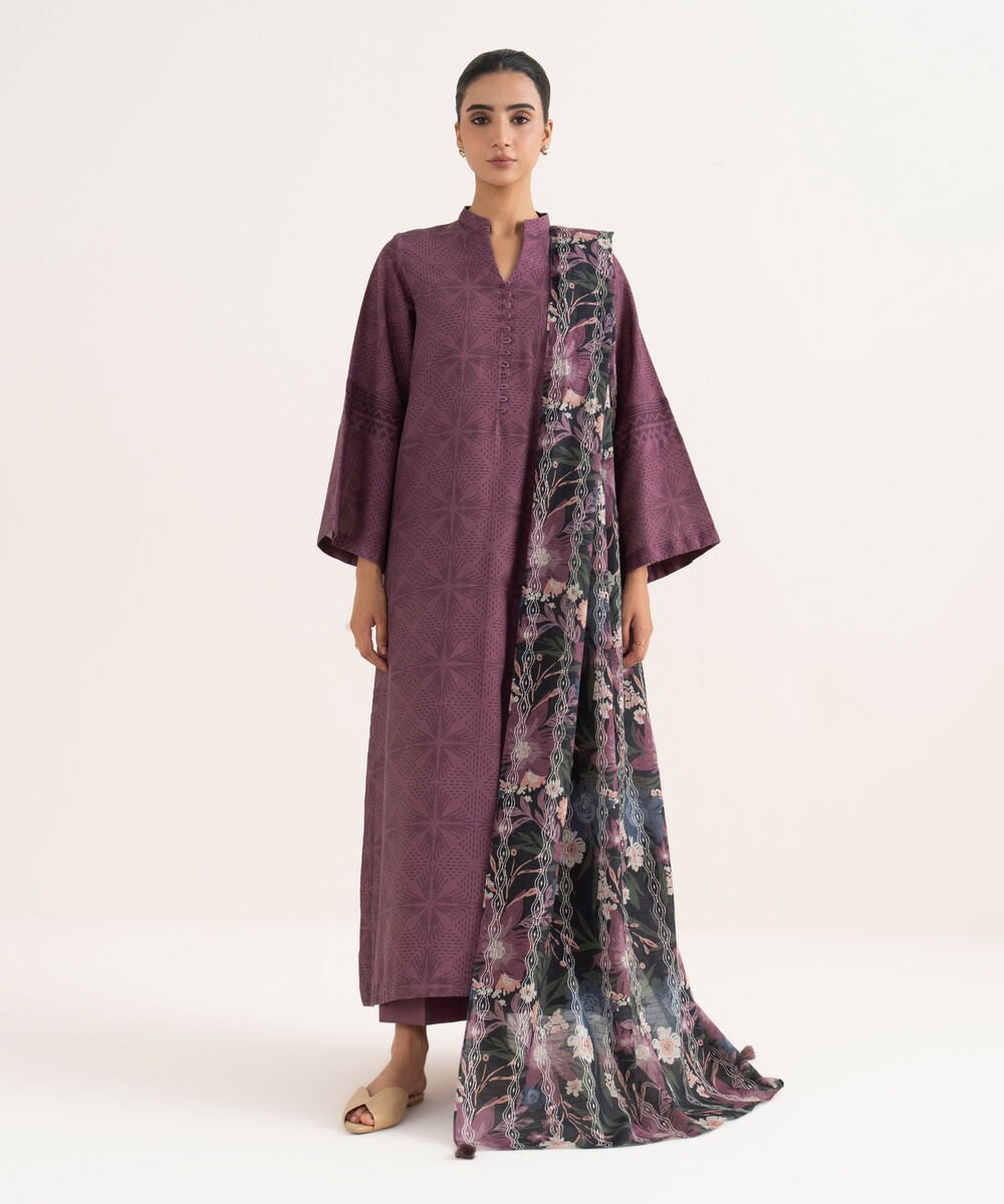 PDD25V728SOU_2-3.jpg Lawn Printed Purple Three Piece Suit - Image 1