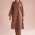2 Piece - Printed Embroidered Suit - PE26-199