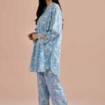 2 Piece - Printed Embroidered Suit - PE26-204