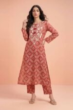 2 Piece - Embroidered Suit - PE26-210 - Image 3