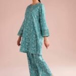 2 Piece - Printed Embroidered Suit - PE26-213