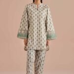 2 Piece - Printed Embroidered Suit - PE26-214