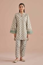 2 Piece - Printed Embroidered Suit - PE26-214