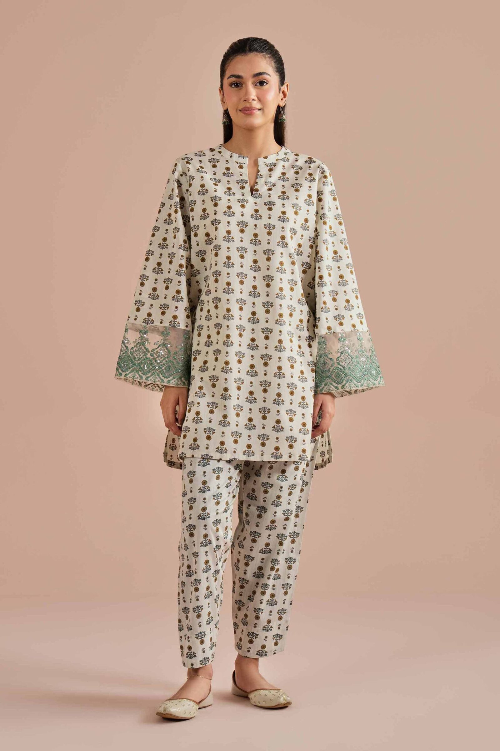 PE26-214-_3-1.jpg 2 Piece - Printed Embroidered Suit - PE26-214 - Image 1