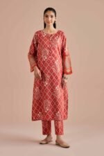 2 Piece - Printed Embroidered Suit - PE26-216 - Image 4