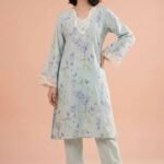 2 Piece - Printed Embroidered Suit - PE26-227