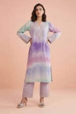 2 Piece - Printed Embroidered Suit - PE26-229 - Image 6