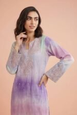 2 Piece - Printed Embroidered Suit - PE26-229 - Image 5