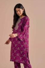 2 Piece - Printed Embroidered Suit - PE26-24 - Image 2