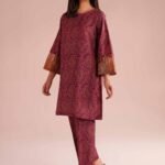 2 Piece - Printed Embroidered Suit - PE26-25