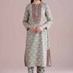 2 Piece - Printed Embroidered Suit - PE26-250