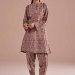 2 Piece - Printed Embroidered Suit - PE26-28