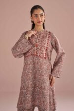 2 Piece - Printed Embroidered Suit - PE26-28 - Image 2