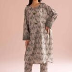 2 Piece - Printed Embroidered Suit - PE26-30