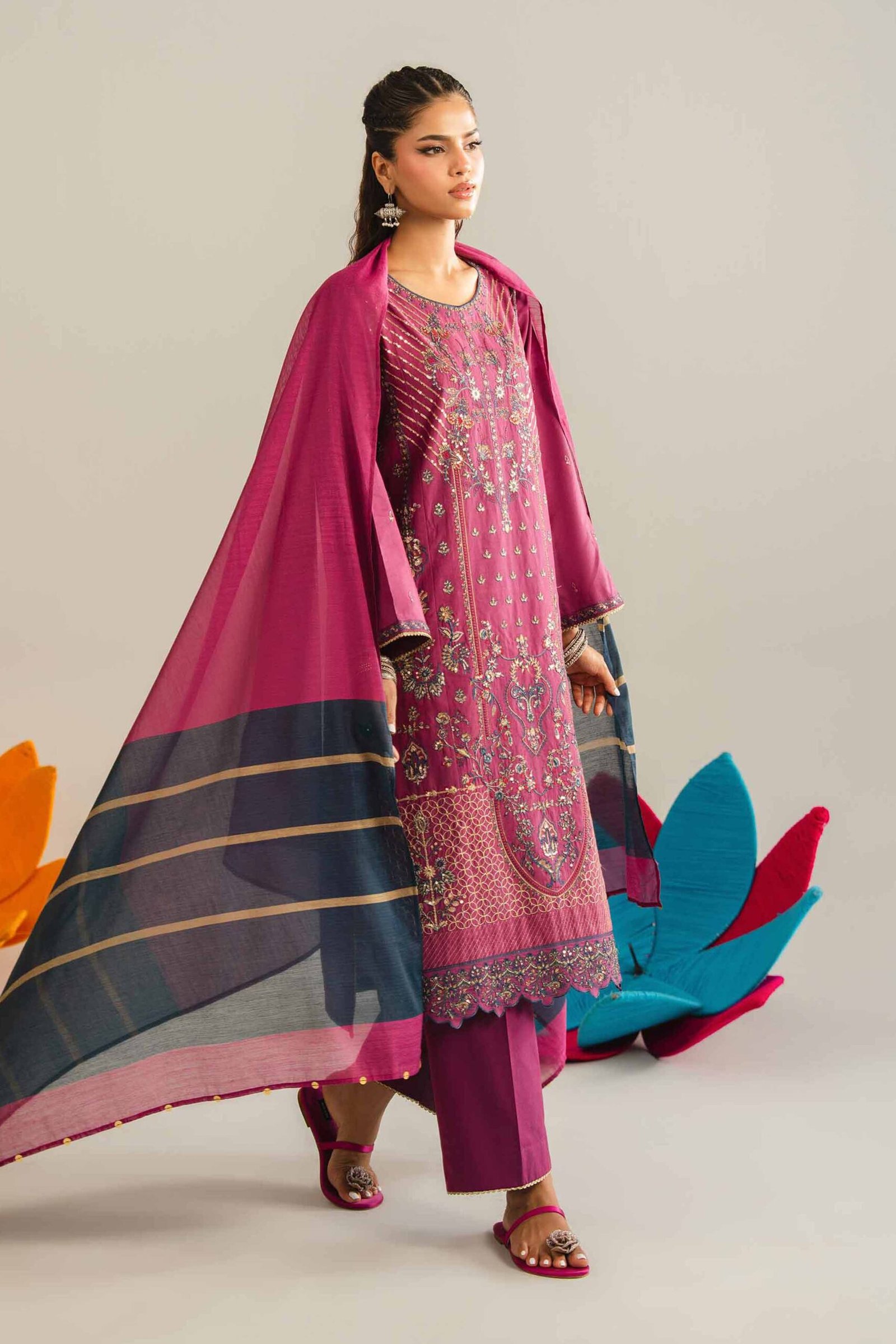 PE26-311-_1.jpg 3 Piece - Embroidered Suit - PE26-311 - Image 1