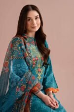 3 Piece - Printed Embroidered Suit - PE26-328 - Image 5