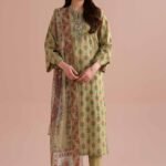 3 Piece - Printed Embroidered Suit - PE26-330