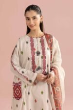 3 Piece - Printed Embroidered Suit - PE26-335 - Image 6