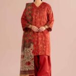 3 Piece - Printed Embroidered Suit - PE26-336