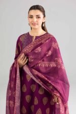 3 Piece - Printed Embroidered Suit - PE26-337 - Image 2