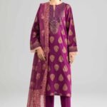 3 Piece - Printed Embroidered Suit - PE26-337