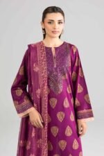 3 Piece - Printed Embroidered Suit - PE26-337 - Image 5