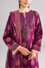 3 Piece - Printed Embroidered Suit - PE26-337 - Image 6