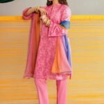 3 Piece - Printed Embroidered Suit - PE26-339