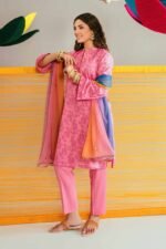 3 Piece - Printed Embroidered Suit - PE26-339