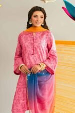 3 Piece - Printed Embroidered Suit - PE26-339 - Image 2