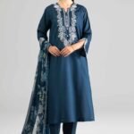 3 Piece - Printed Embroidered Suit - PE26-342