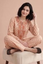 2 Piece - Printed Embroidered Suit - PE26-348 - Image 2