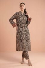 2 Piece - Printed Embroidered Suit - PE26-355 - Image 3