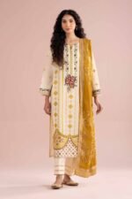 3 Piece - Embroidered Suit - PE26-75 - Image 3