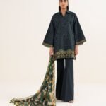 Lawn Embroidered Black  3 Piece Suit