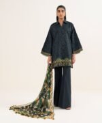 Lawn Embroidered Black  3 Piece Suit