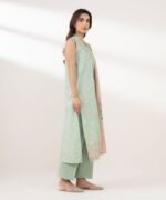 Zari Lawn Embroidered Green 3 Piece Suit - Image 2