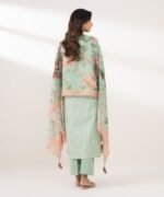 Zari Lawn Embroidered Green 3 Piece Suit - Image 3