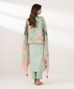 Zari Lawn Embroidered Green 3 Piece Suit - Image 3