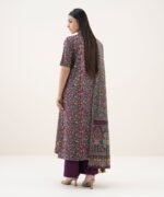 Cotton Printed Purple 3 Piece Suit - Image 3